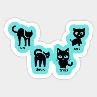 un deux trois cat Sticker